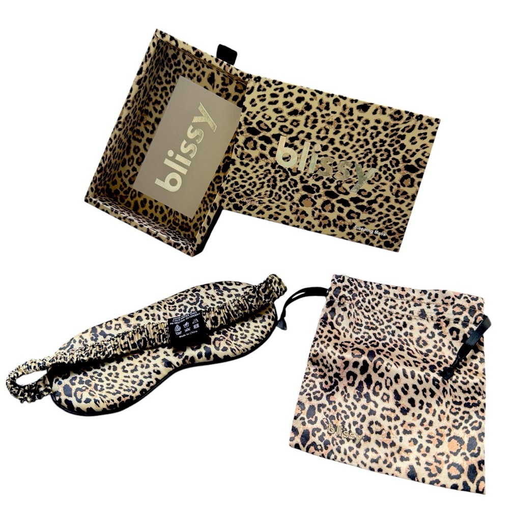 Blissy Leopard Sleep Mask 100% Burberry Silk